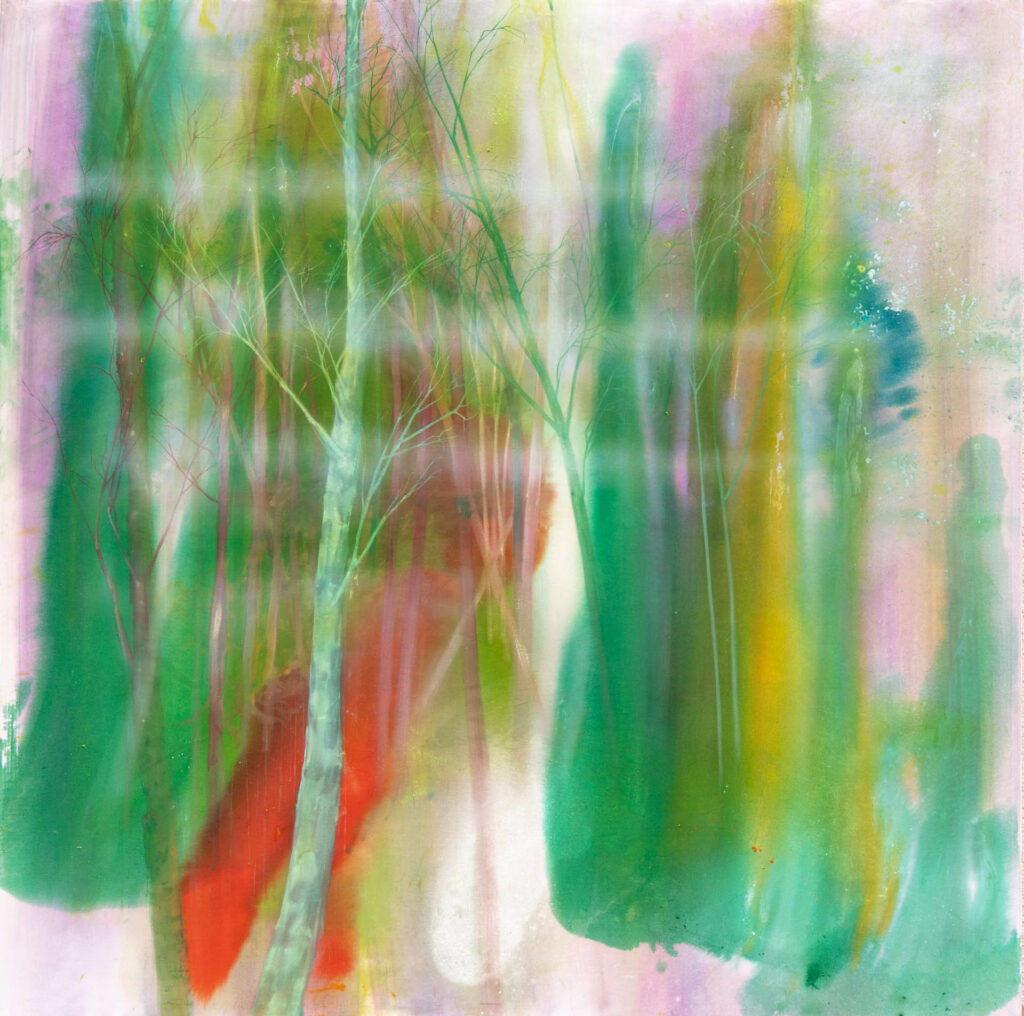 abstract landscape 14, 200 x 200 cm, 2017, oil, acrylic, ink and pastel on canvas